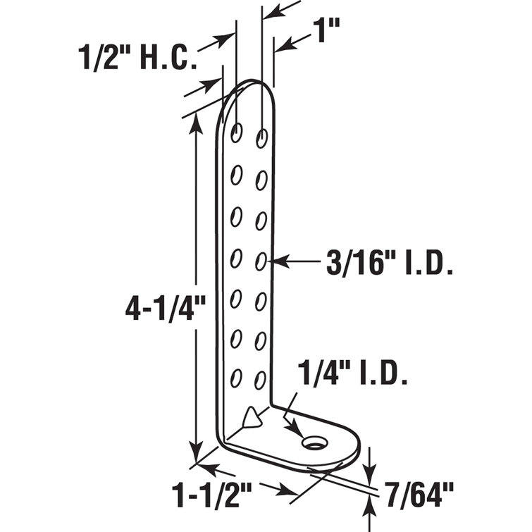 PrimeLine Hurricane Condenser Brackets, 41/4 In., Steel, Zinc Plated